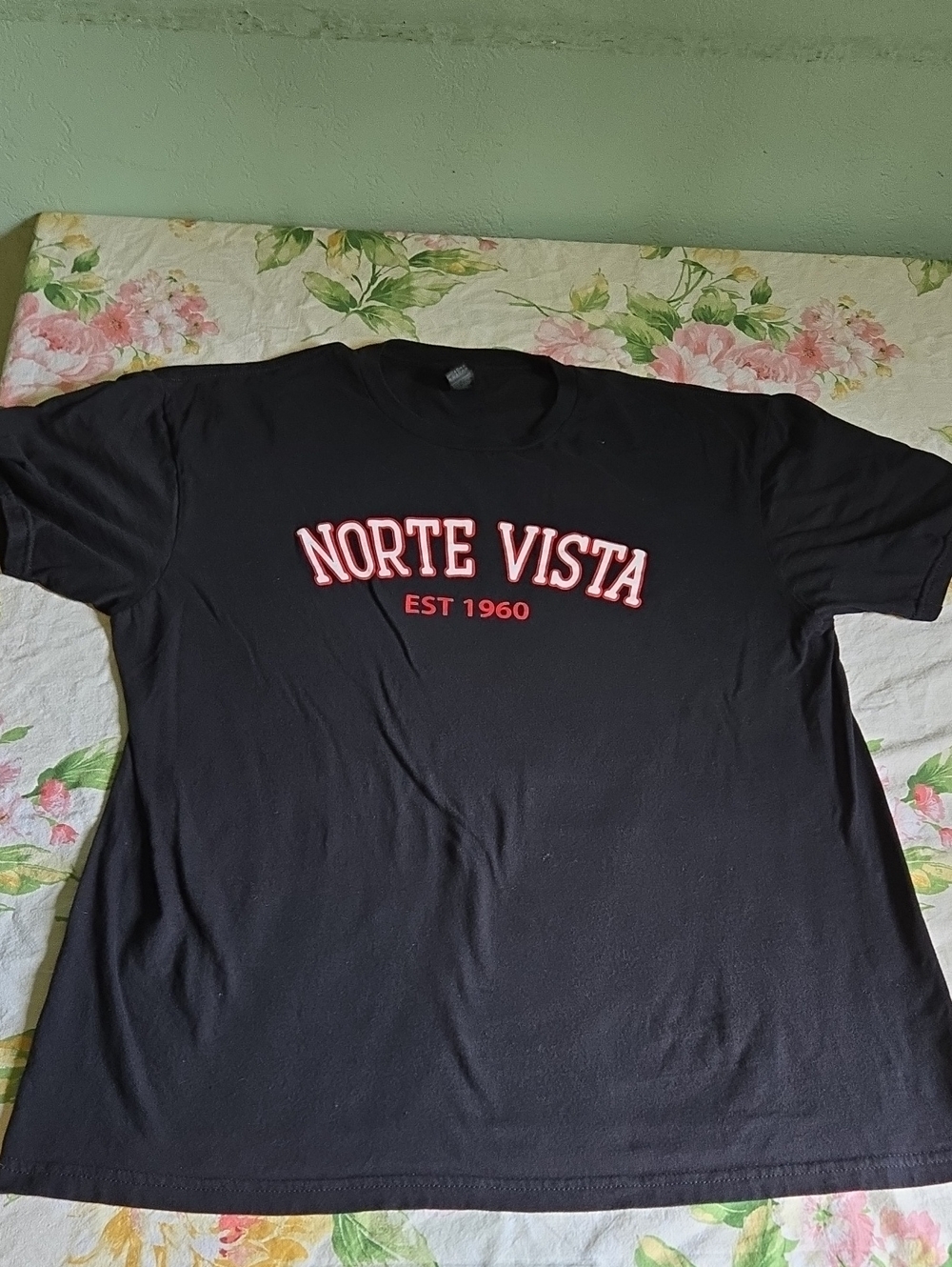 Gildan Black Norte Vista Graphic Tee with Red Accents